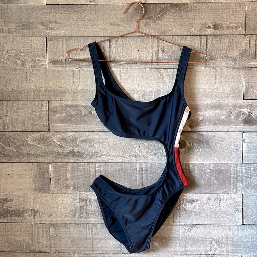 TOMMY HILFIGER cutout one piece swimsuit Y2K